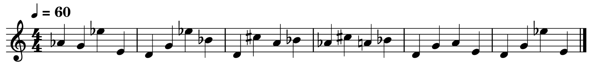 Musical score generated in Mode 1